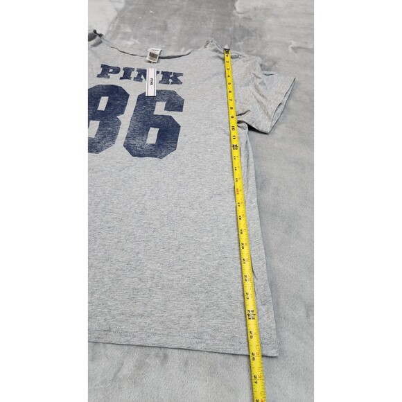 Victoria's Secret XS Grey 86 Campus Cotton Off The Shoulder Tee NWT - Picture 7 of 9